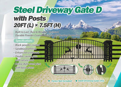 2025 Chery Industrial 20 ft x 7 ft 6 in Steel Bi-Parting Driveway Gate (Unused)