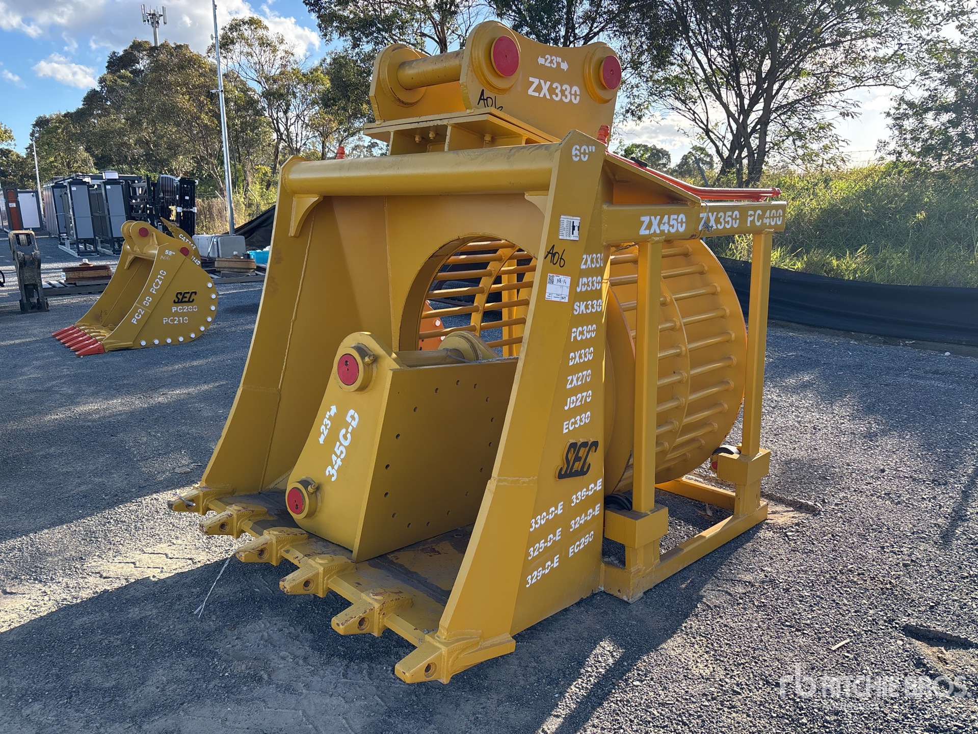 SEC Q/C Skeleton Rotary Excavator Bucket - Fits 30 - 40 Ton (Unused)