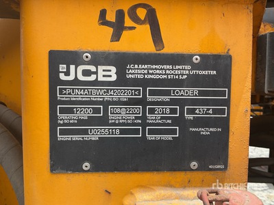 2018 JCB 437-4 Wheel Loader