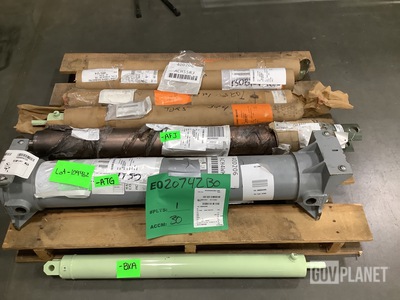 (5) Assorted Linear Actuating Cylinder Assemblies & (1) Industrial Fluid Cooler