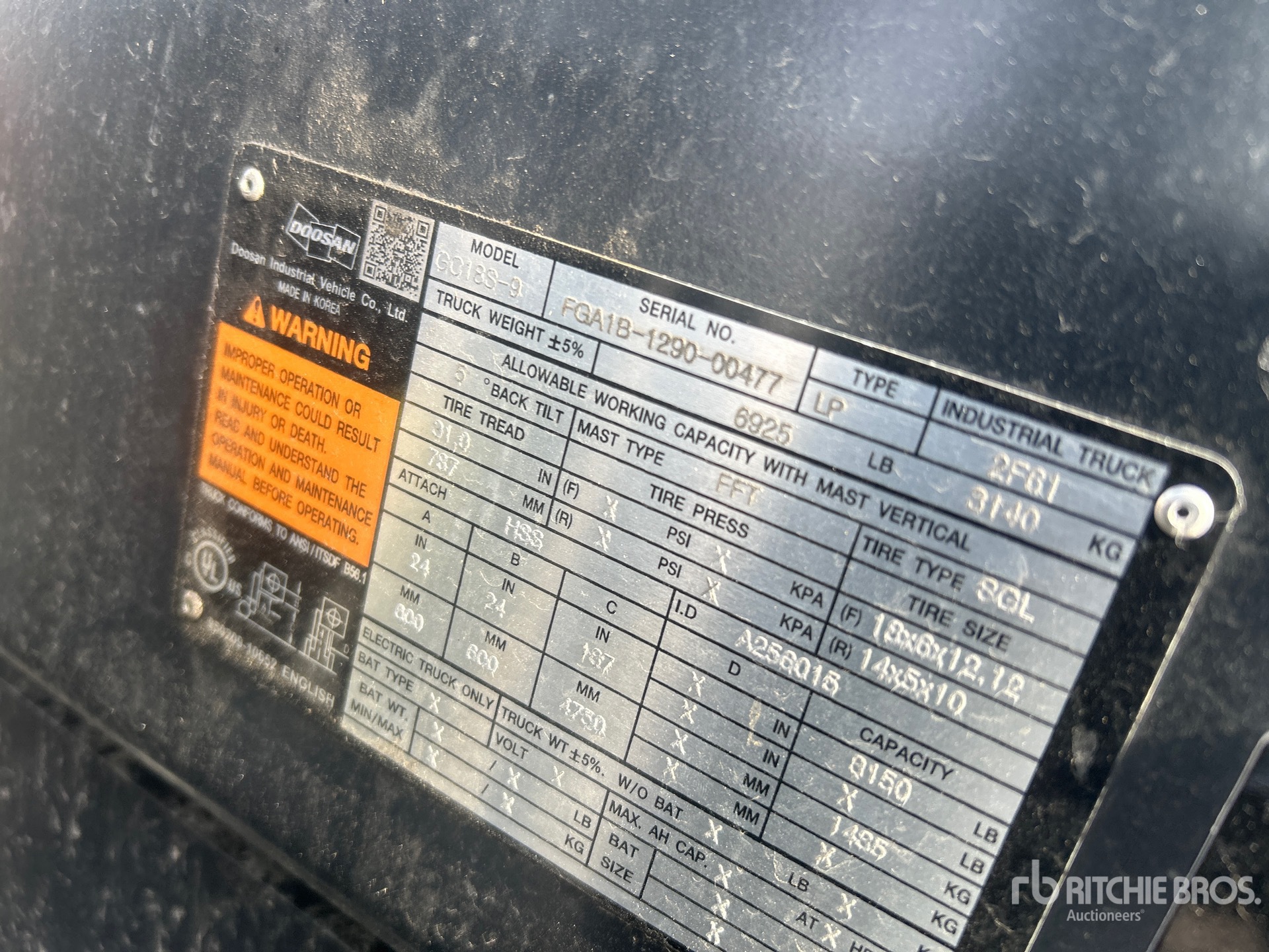 Doosan GC18S-9 Forklift
