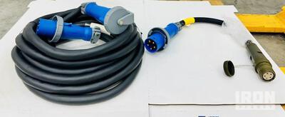 Quantity of (1) LEX 60 Amp Power Distribution Cord & (1) 60 Amp MIL to Hubbell Adapter (Unused)