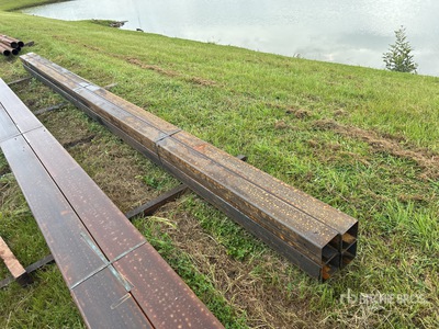 Quantity of (4) 5 In. x 5 In. x 22 Ft Square Tubing (Unused)