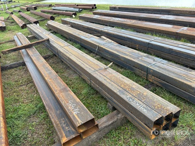Quantity of (6) 5 In. x 5 In. x 24 Ft Square Tubing (Unused)