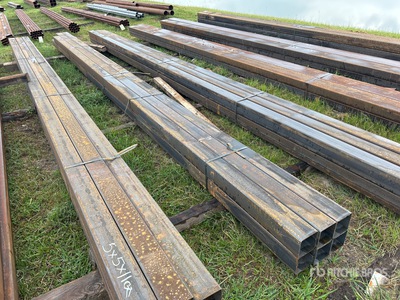 Quantity of (6) 5 In. x 5 In. Square Tubing (Unused)