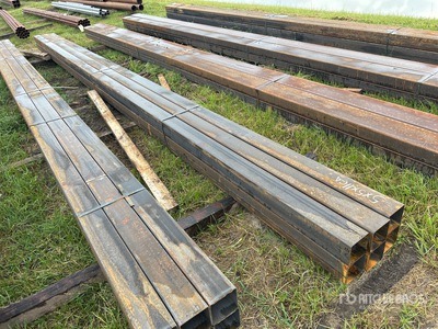 Quantity of (6) 5 In. x 5 In. x 24 Ft Square Tubing (Unused)