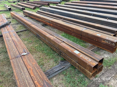 Quantity of (4) 6 in x 6 in x 24 ft Square Tubing (Unused)