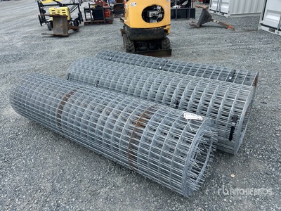 Quantity of (3) Galvanized 6 ft 6 in Rolls of Gabion Mesh Fencing (Unused)