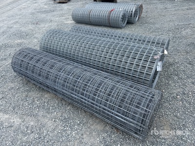 Quantity of (3) Galvanized 6 ft 6 in Rolls of Gabion Mesh Fencing (Unused)