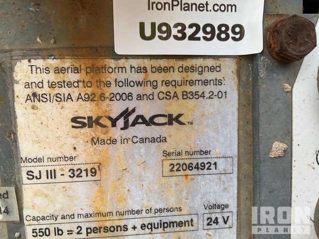 ELEVADOR TIJERA 2014 SKYJACK SJIII3219