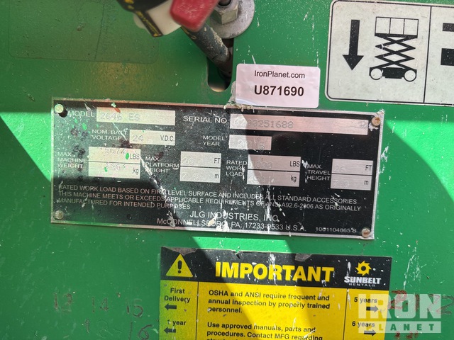 ELEVADOR TIJERA 2016 JLG 2646ES