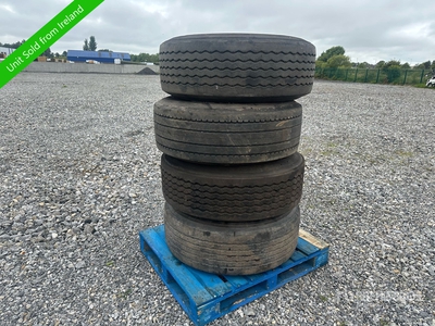 Quantity of (4) Goodyear 385/65R22.5 Tires & Wheels