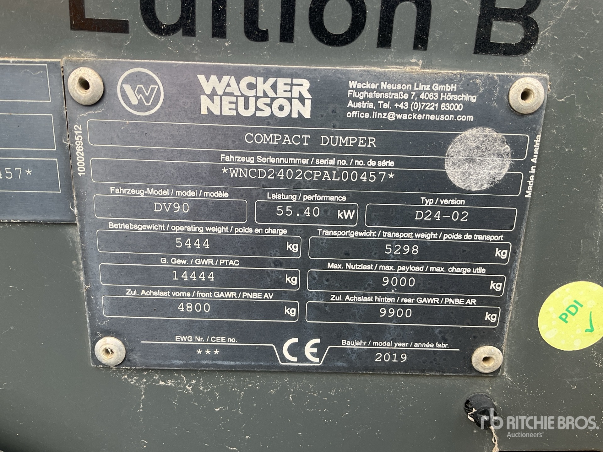 2019 Wacker Neuson DV90 Dumper