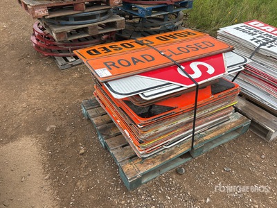 Quantity of Misc. Flat Steel construction signs