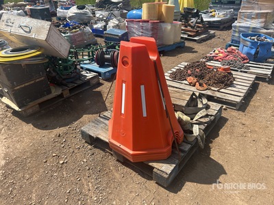 Quantity of Medium Sized Plastic pipe stands Pipe