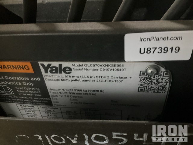 MONTACARGAS 2020 YALE GLC070VXNKSE098