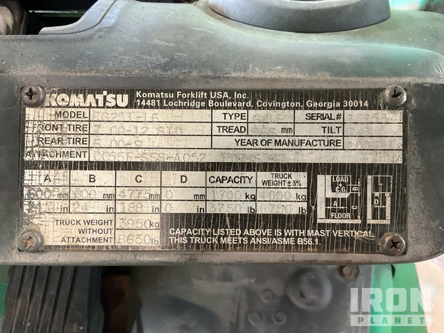 MONTACARGAS 2006 KOMATSU FG25T16