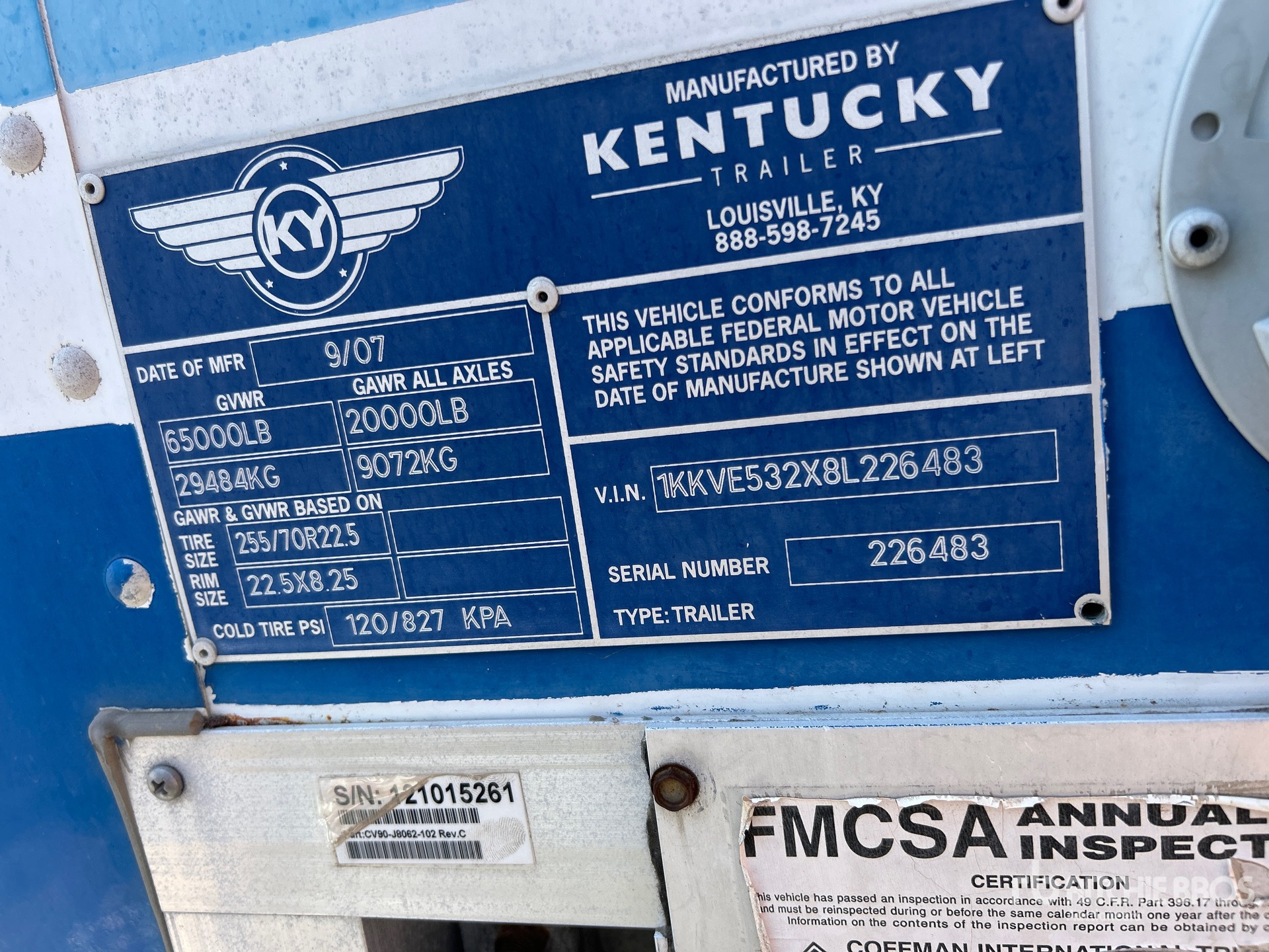 2008 Kentucky 53 ft T/A Van Trailer