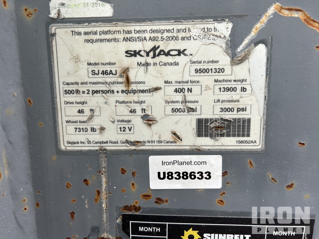 ELEVADOR ARTICULADO 2015 SKYJACK 4WD SJ46AJ
