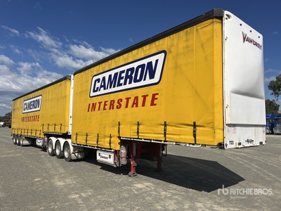2014 Vawdrey Tri/A Step Deck B-Double Combination Curtain Side Trailer