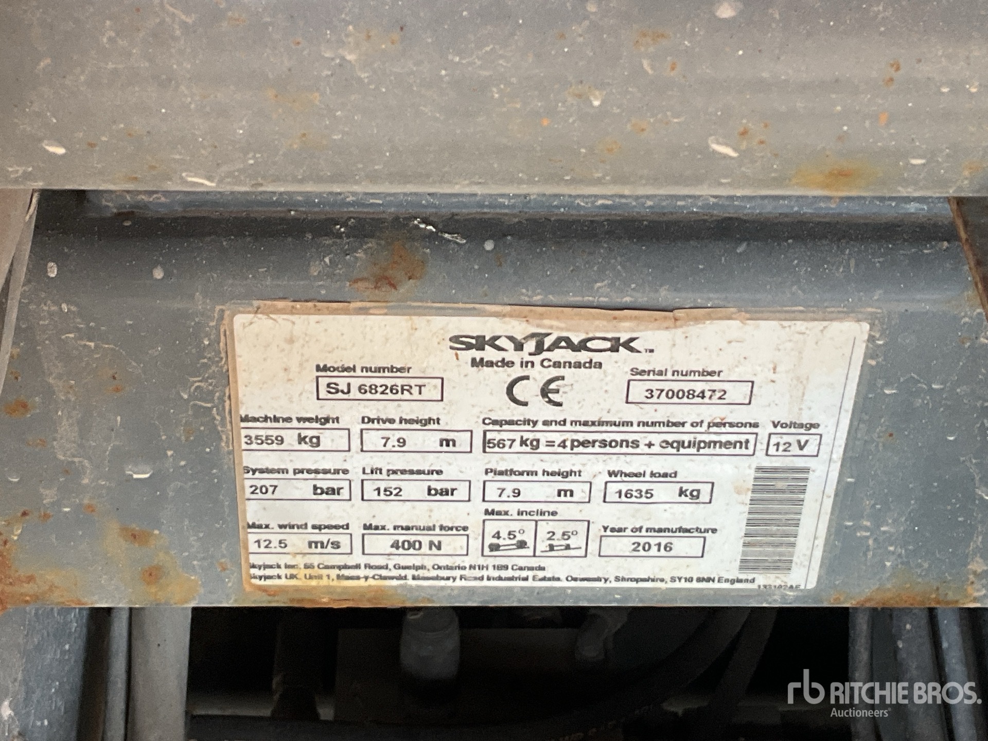 2016 Skyjack SJ6826 RT Scissor Lift