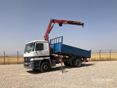1999 Mercedes-Benz Actros 1831 LS Crane Fassi F150A.25 Flatbed Truck with Crane