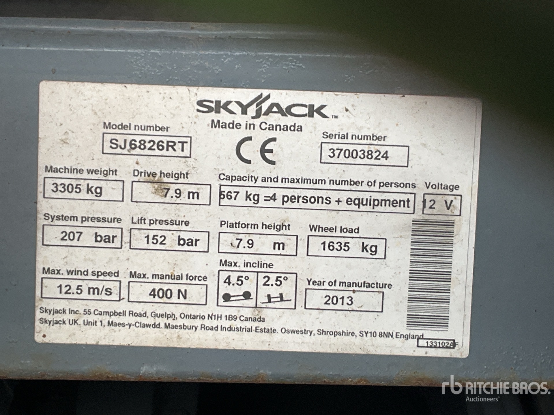 2013 Skyjack SJ6826 RT Scissor Lift