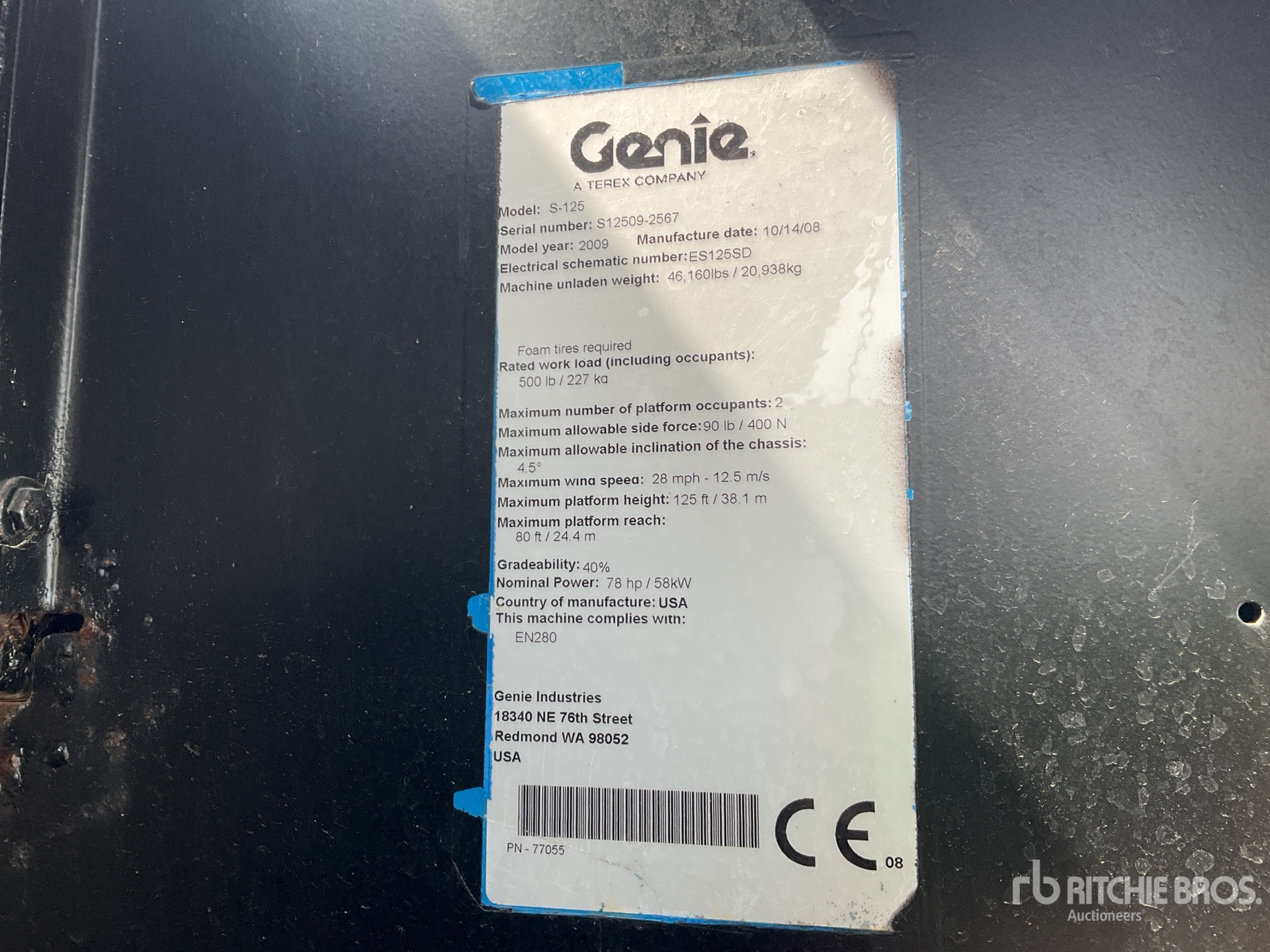 2008 Genie S125 Articulating Boom Lift