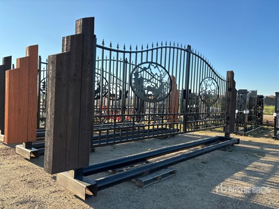 23 ft 9 in x 19 ft Steel Bi-Parting Driveway Gate (Unused)