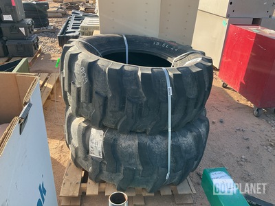 (2) Industrial Lug R-4 19.5L-24 Tires