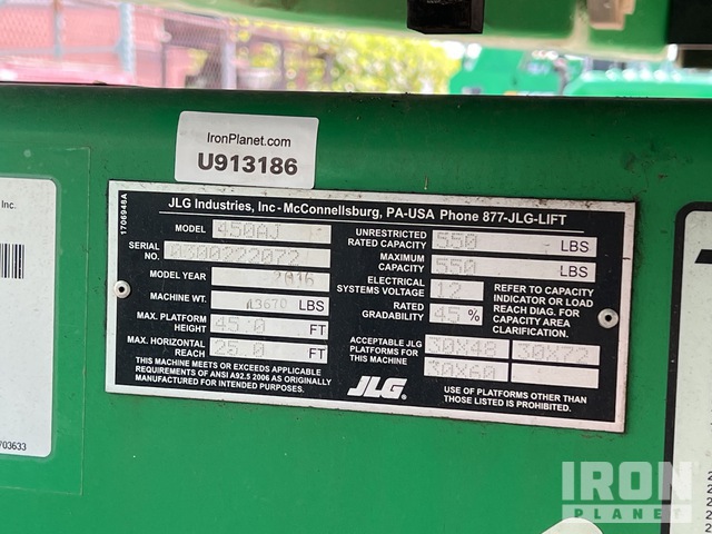 ELEVADOR ARTICULADO 2016 JLG 4WD 450AJ
