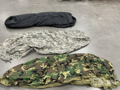 (3) Sleeping Bags, (19) Bivy Covers, (11) Sleeping Mats & Assorted Items