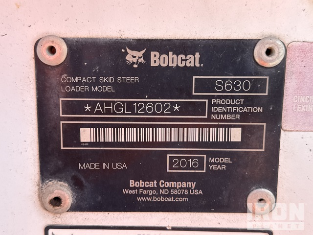 MINI CARGADOR SOBRE RUEDAS 2016 BOBCAT S630