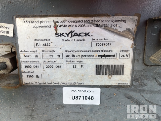 ELEVADOR TIJERA 2016 SKYJACK SJIII4632