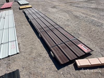 Quantity of (20) Brown 20 ft x 3 ft Metal Roof Panels (Unused)