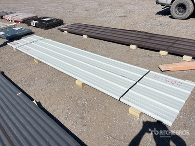 Quantity of (30) White 16 ft x 3 ft Metal Roof Panels (Unused)