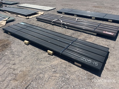 Quantity of (70) Black 12 ft X 3 ft Metal Roof Panels (Unused)