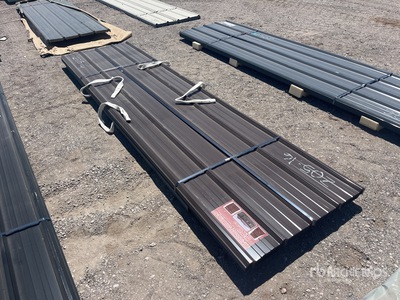 Quantity of (70) Brown 12 ft X 3 ft Metal Roof Panels (Unused)