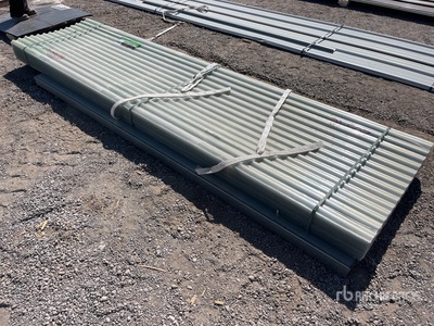 Quantity of (100) Clear 12 ft x 3 ft Corrugated Polycarbonate Roof Panel (Unused)