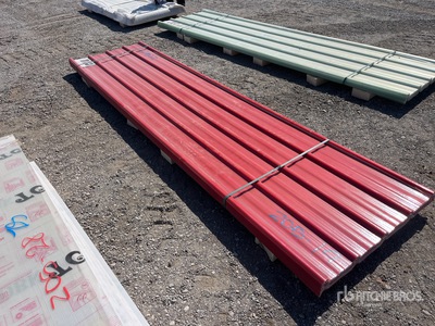 Quantity of (30) Red 12 ft x 3 ft Polycarbonate Roof Panel (Unused)