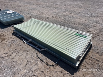Quantity of (100) Clear 8 ft x 3 ft Corrugated Polycarbonate Roof Panel (Unused)