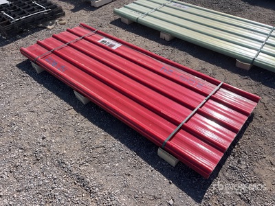 Quantity of (30) Red 8 ft x 3 ft Polycarbonate Roof Panel (Unused)