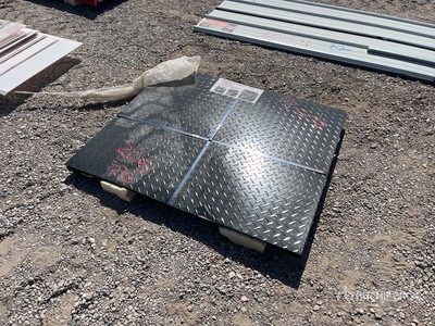 Quantity of (20) Black 4 ft x 3 ft Steel Diamond Plate