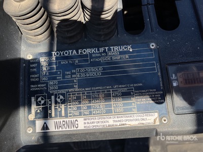 2017 Toyota 8FGU25 Pneumatic Tire Chariot Élévateur