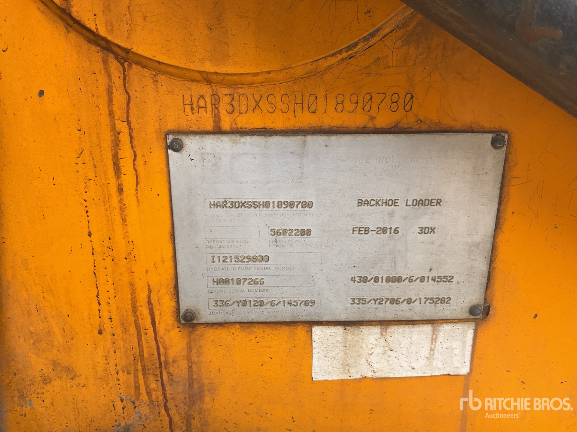 2016 JCB 3DX 4x4 Chargeuse-pelleteuse