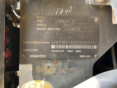 2015 Komatsu HM400-3 Knickgelenkter Muldenkipper