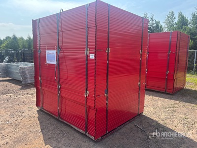 Quantity of (90) 8 ft x 6 ft Powder Coated Temporary Site Fence (Unused)