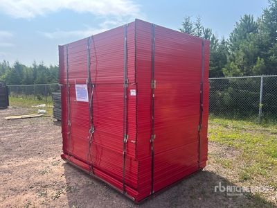 Quantity of (90) 8 ft x 6 ft Powder Coated Temporary Site Fence (Unused)