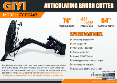 2025 GIYI GY-ECA63 Mini Skid Steer Mower (Unused)
