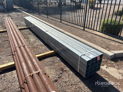 Quantity of (16) 4 in Square 11 Gauge Galvanized Pipe (Unused)